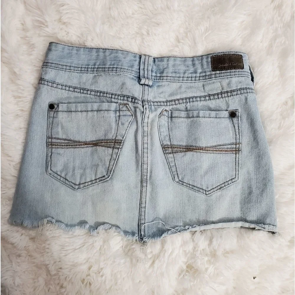 Industrial cotton Denim Mini skirt